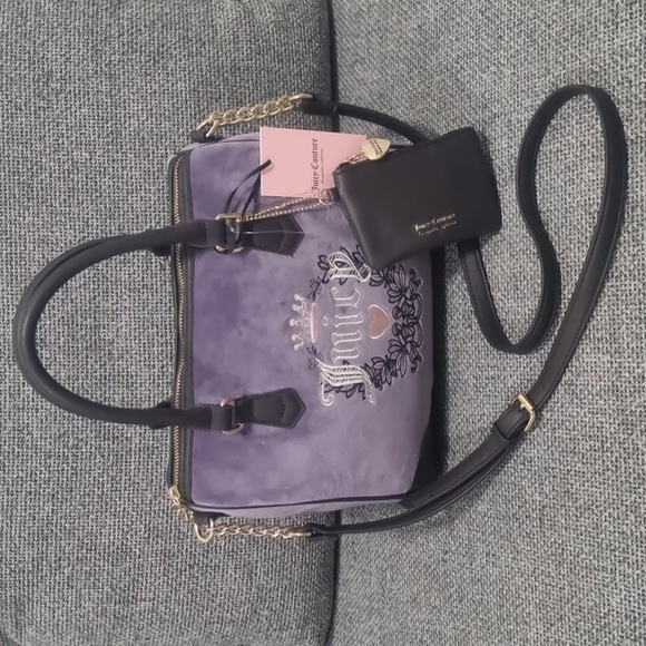 Juicy Couture Handbags - JUICY COUTURE Heritage Satchel in Dusty Violet/Chocolate